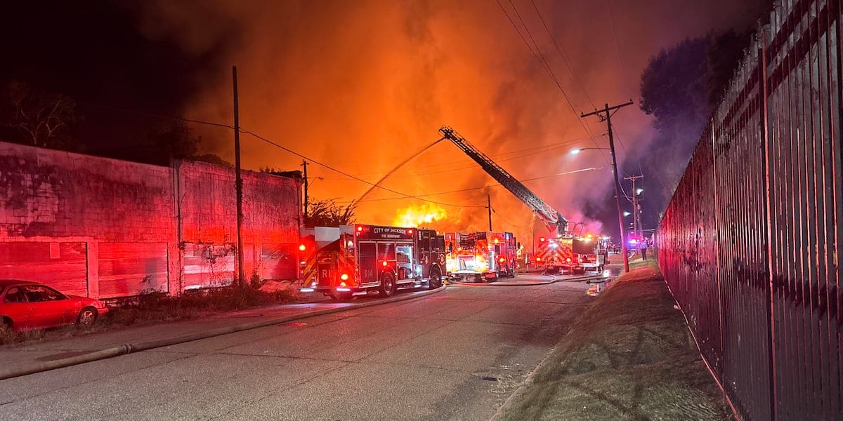 Crews battle fire near Jackson State University campus